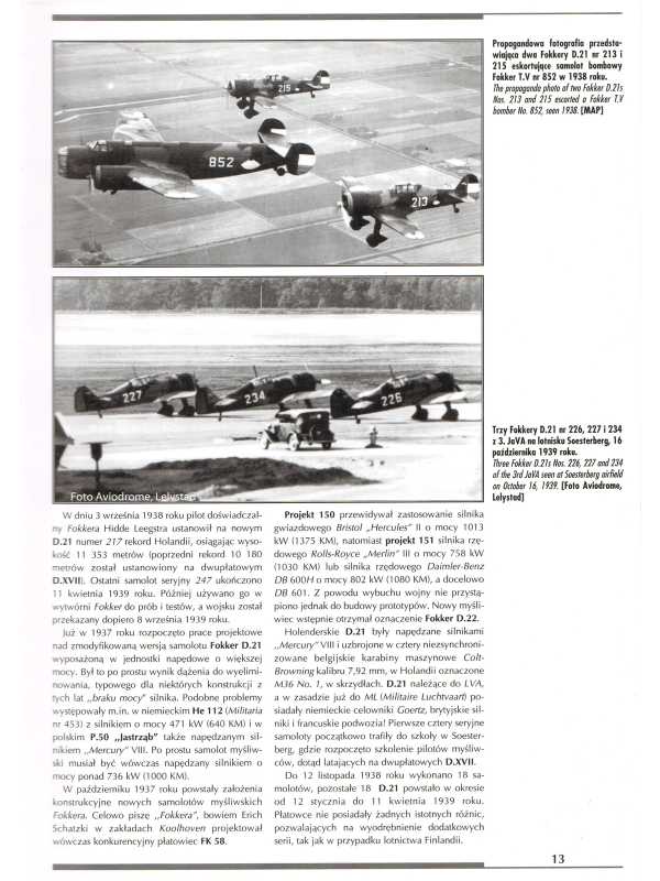 Fokker D.21 in finnish and dutch service