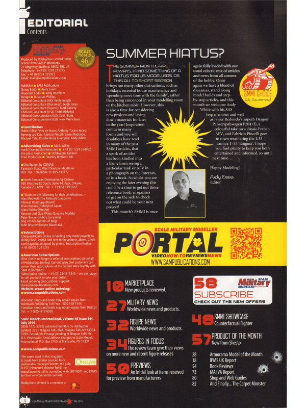 Scale Military Modeller international magazine No 544