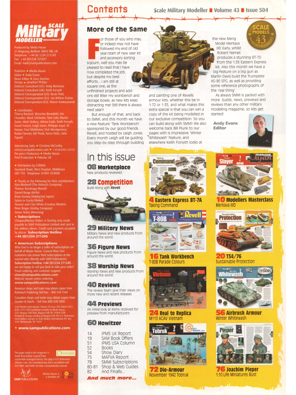 Scale Military Modeller international magazine No 504