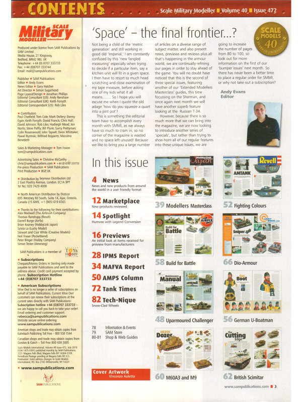 Scale Military Modeller international magazine No 472