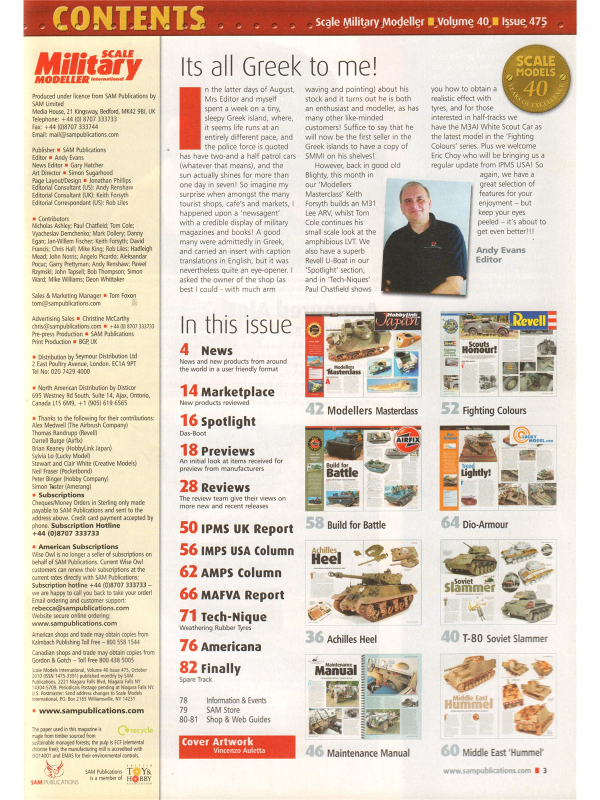 Scale Military Modeller international magazine No 475