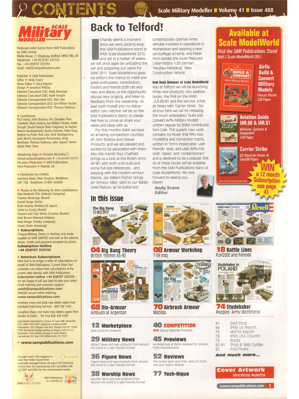 Scale Military Modeller international magazine No 488