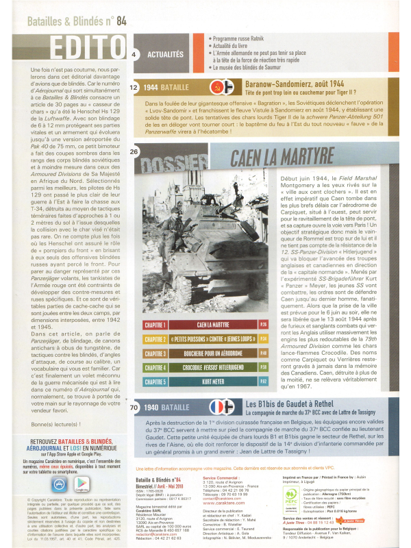Batailles & blindes No 84-1
