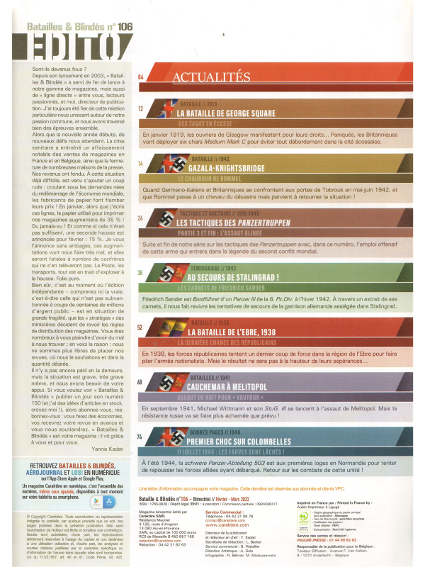 Batailles & blindes No 106-1