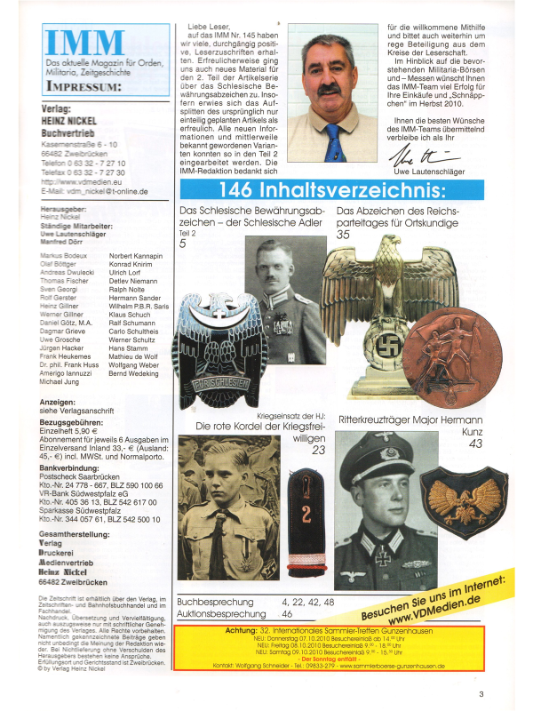Internationales Militaria-Magazin (IMM) Nr 146