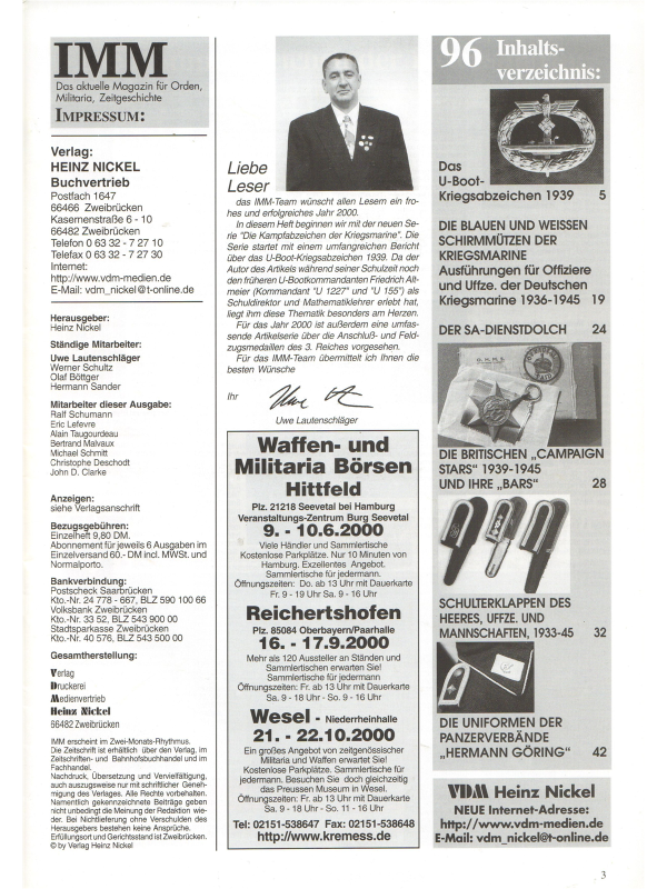 Internationales Militaria-Magazin (IMM) Nr 96