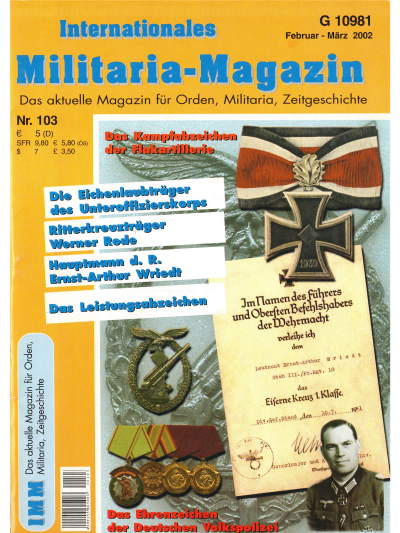 Internationales Militaria-Magazin (IMM) Nr 103-0
