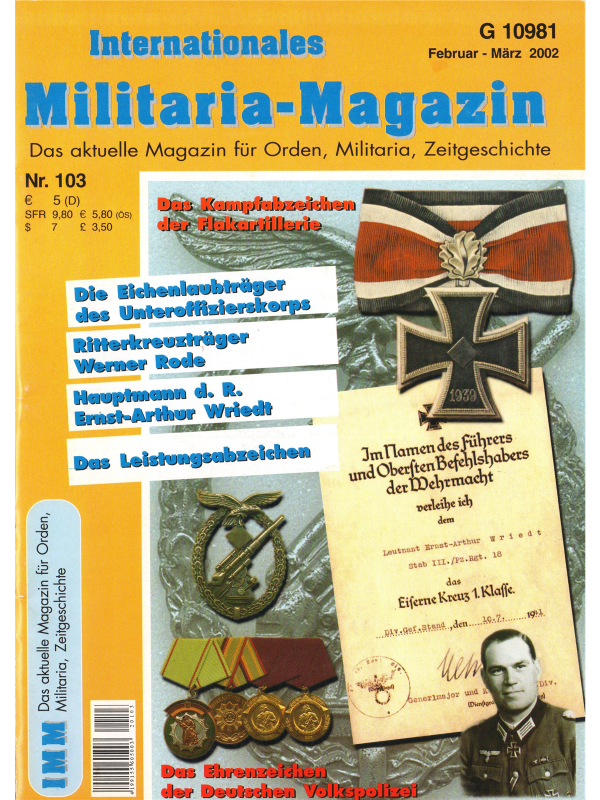 Internationales Militaria-Magazin (IMM) Nr 103-0