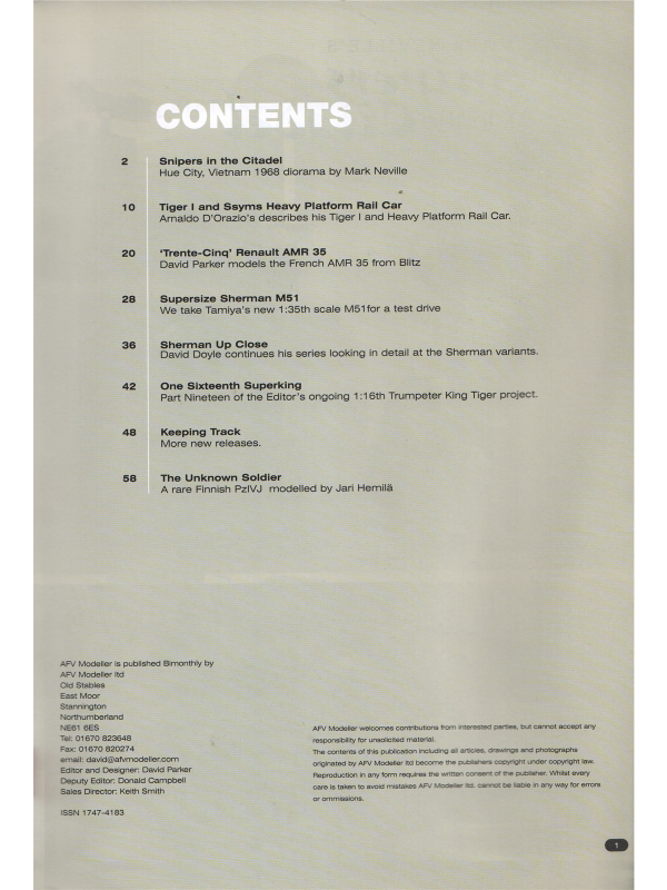 AFV Modeller magazine No 63-1