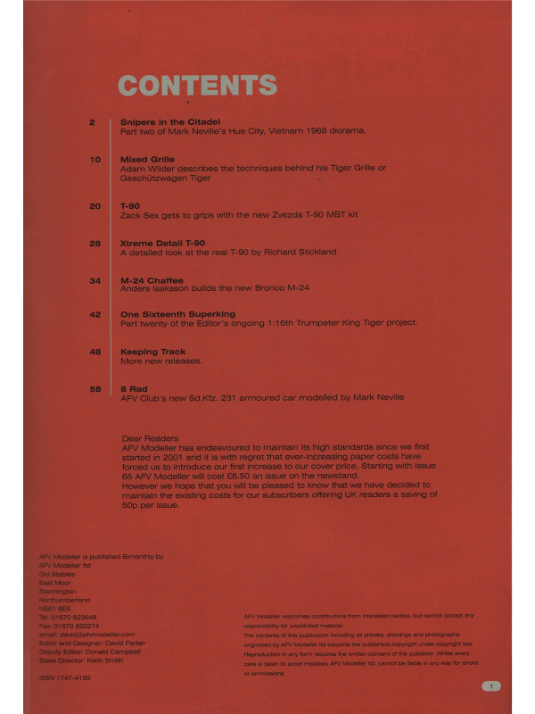 AFV Modeller magazine No 64-1