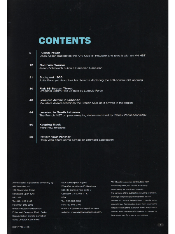 AFV Modeller magazine No 36-1