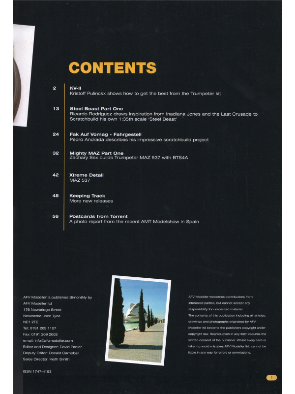 AFV Modeller magazine No 41