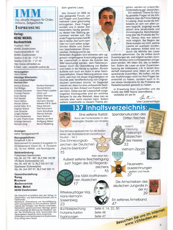 Internationales Militaria-Magazin (IMM) Nr 137