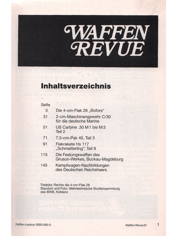 Waffen Revue nr 61 2 cm Flakpanzer Gepard