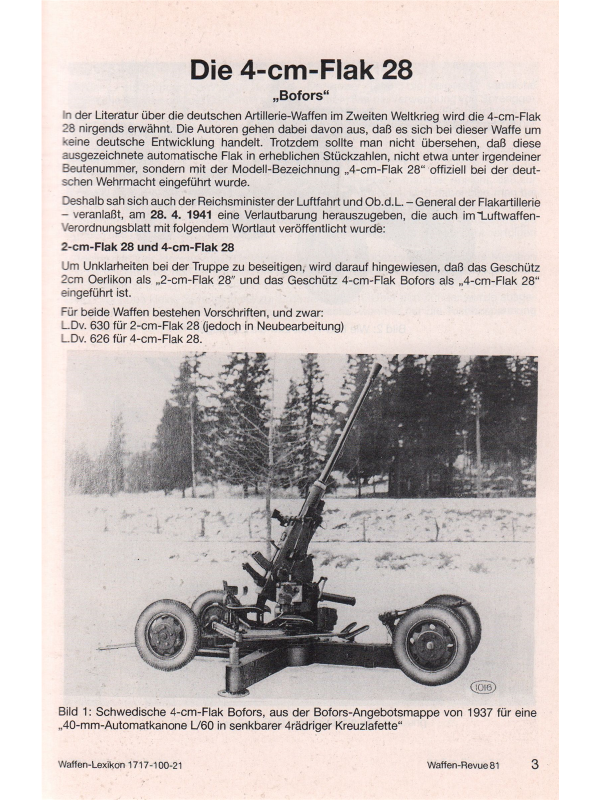 Waffen Revue nr 61 2 cm Flakpanzer Gepard