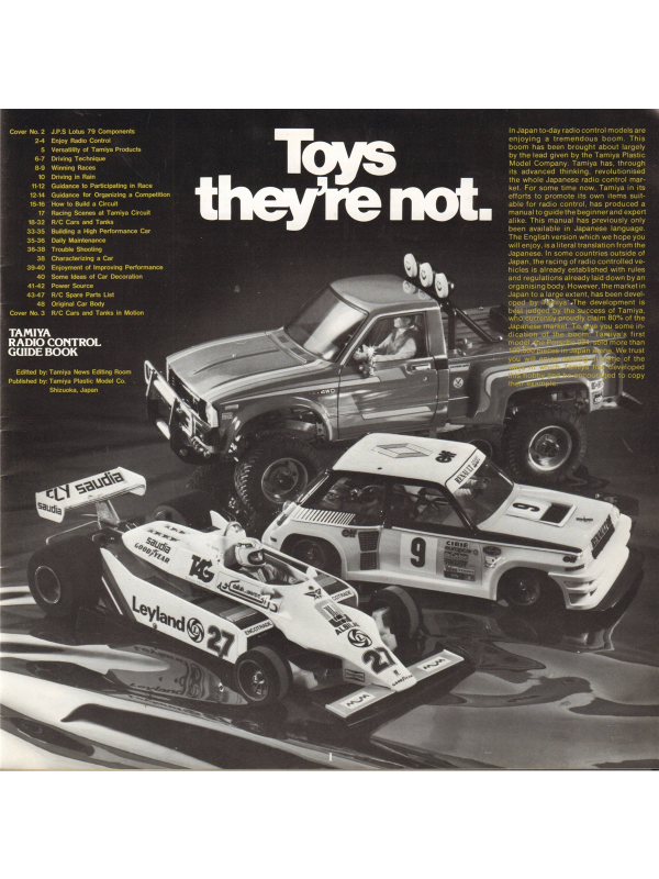 Tamiya catalogue radio control guide 1981 Downloadable PDF