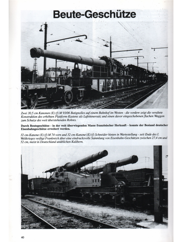 Deutsche Eisenbahngeschütze 15 - 80 cm Kaliber.