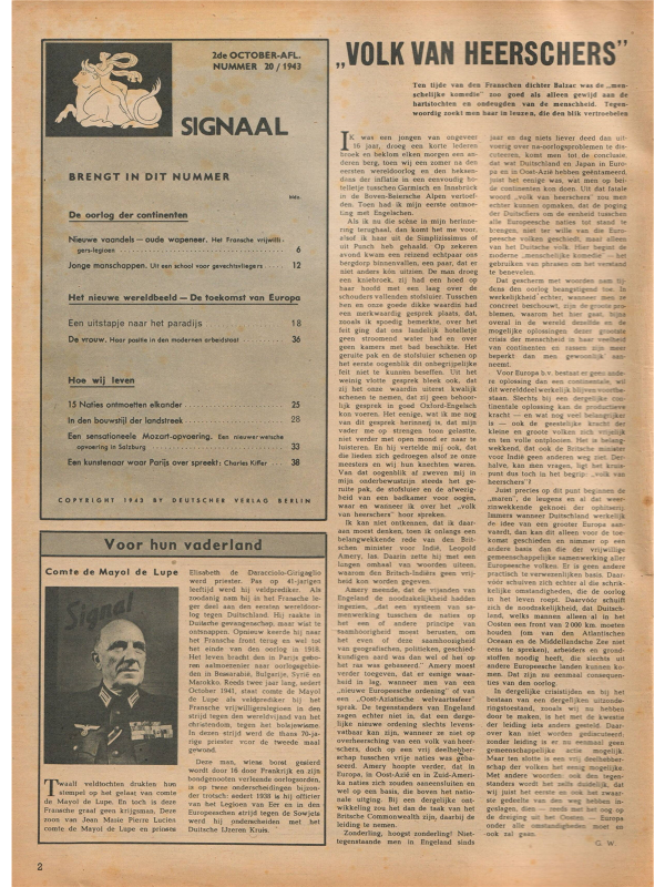 Signal magazine No 20 from 1943 Dutch language downloadable PDF