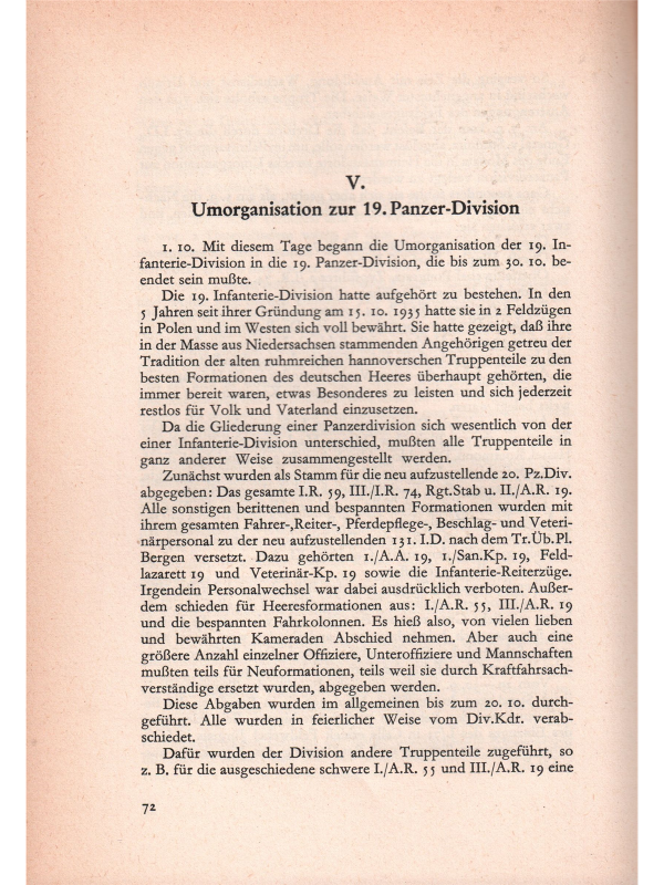 Geschichte der niedersächsischen 19. Panzer-Division