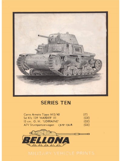 Bellona military vehicle prints series 10 Downloadable PDF
