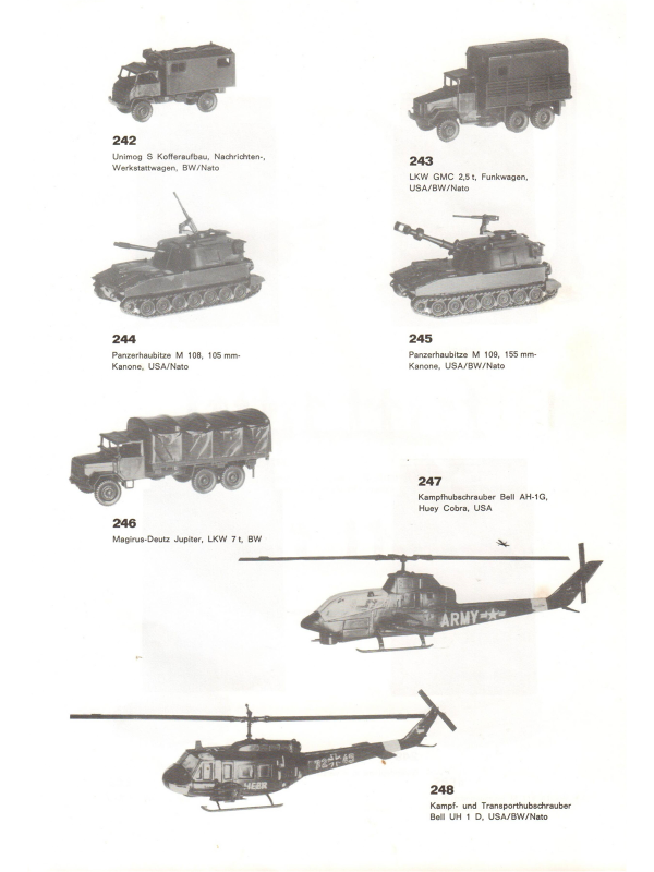 Electronic publication (PDF) Roco catalogue 1974 Minitanks in action