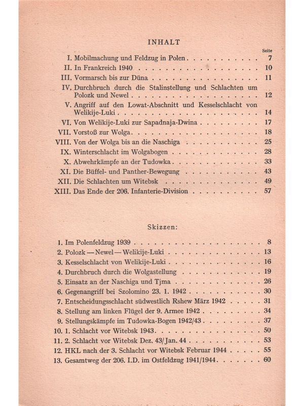 Die Geschichte der 206. Infanterie-Division, 1939-1944