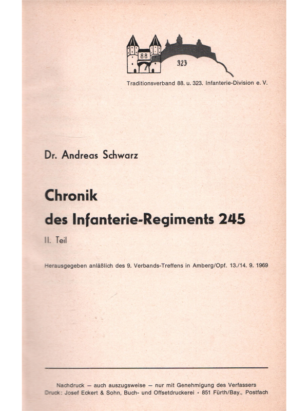 Chronik des Infanterie-Regiments 245 II Teil